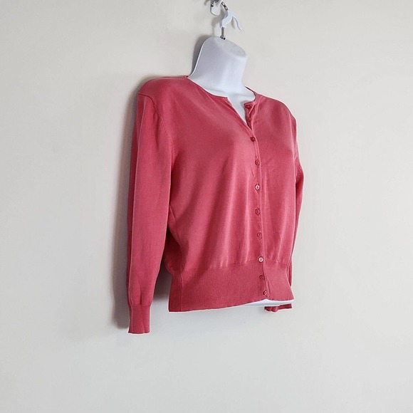 Talbots Women's Silk Blend Cardigan Sweater Long Sleeve Button-Up Casual Size M - Picture 2 of 10